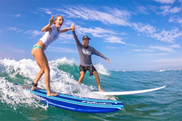 Surf Lessons in Action at Tamarindo Beach